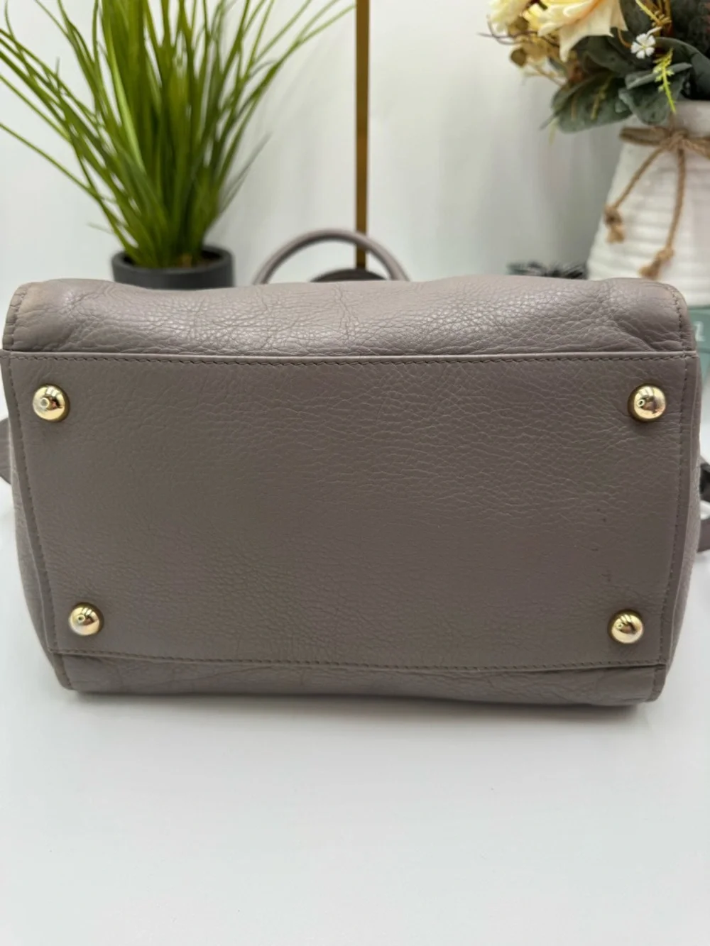 See by Chloé Taupe Pebbled Leather Satchel Bag | Gold Hardware | Authentic - Picture 4 of 13